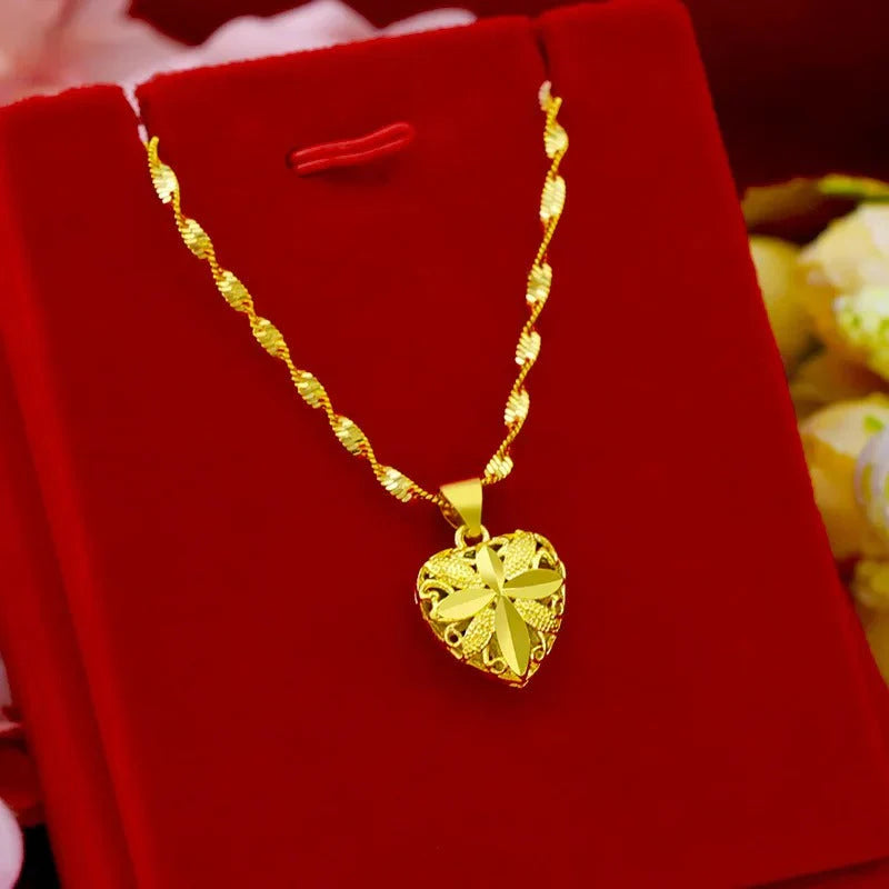 Gold Plated Heart Necklace | قلادة قلب مطلية بالذهب