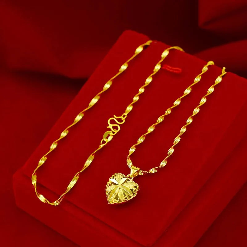 Gold Plated Heart Necklace | قلادة قلب مطلية بالذهب