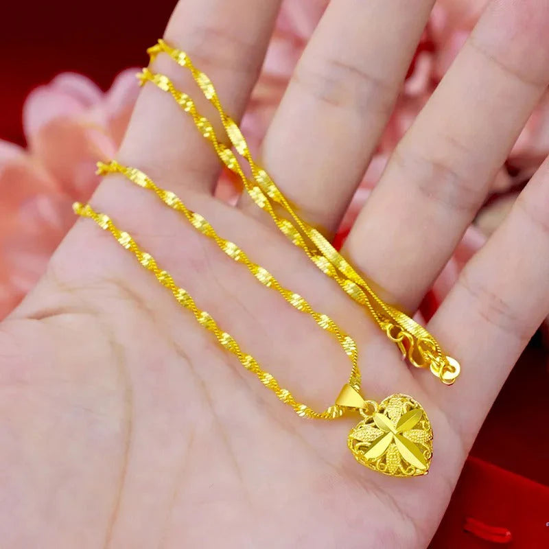 Gold Plated Heart Necklace | قلادة قلب مطلية بالذهب