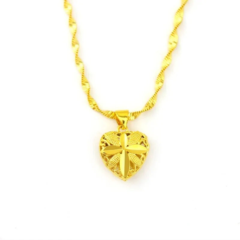 Gold Plated Heart Necklace | قلادة قلب مطلية بالذهب